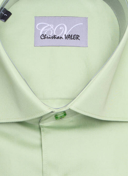 Chemise manches longues vert CHRISTIAN VALER pour homme