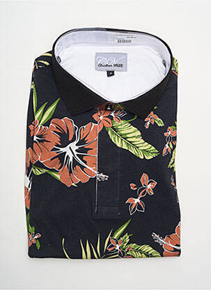 Polo coupe droite manches courtes noir CHRISTIAN VALER homme