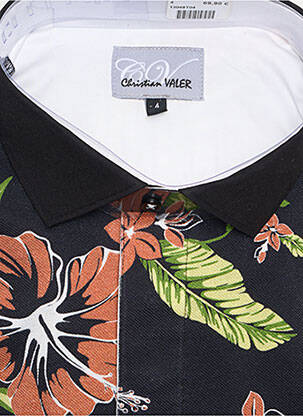 Polo coupe droite manches courtes noir CHRISTIAN VALER homme