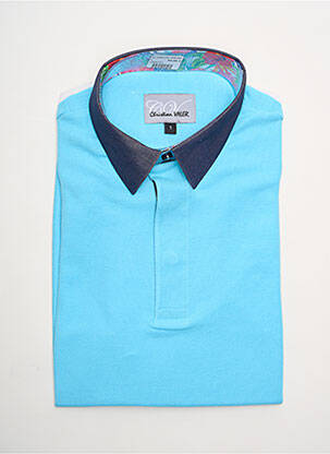Polo coupe droite manches courtes bleu CHRISTIAN VALER homme