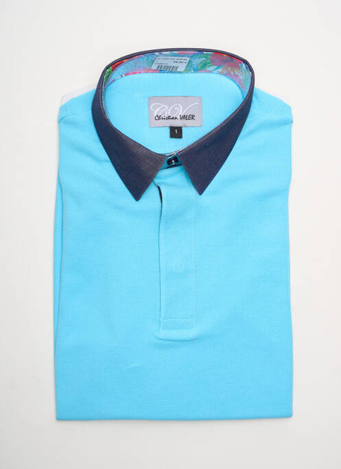 Polo bleu CHRISTIAN VALER pour homme