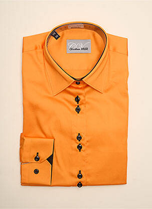 Chemisier coupe cintrée manches longues orange CHRISTIAN VALER femme