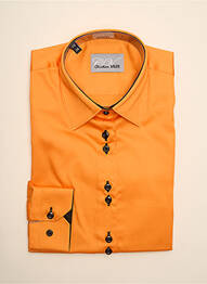 Chemisier coupe cintrée manches longues orange CHRISTIAN VALER femme