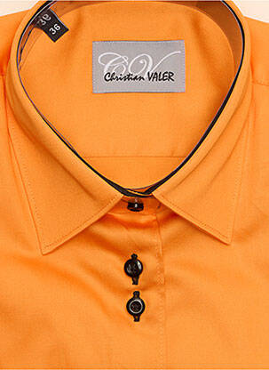 Chemisier coupe cintrée manches longues orange CHRISTIAN VALER femme
