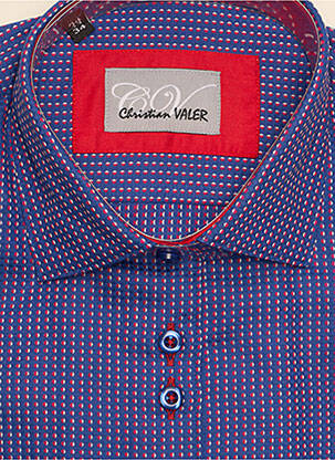Chemisier coupe cintrée manches longues bleu CHRISTIAN VALER femme