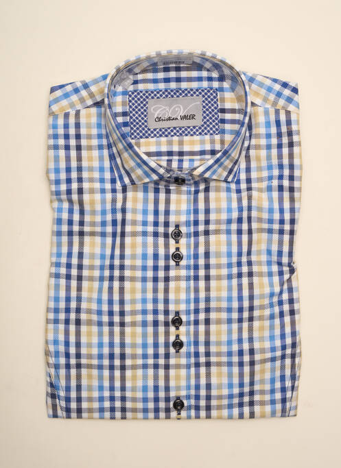 Chemisier coupe cintrée manches longues bleu CHRISTIAN VALER femme