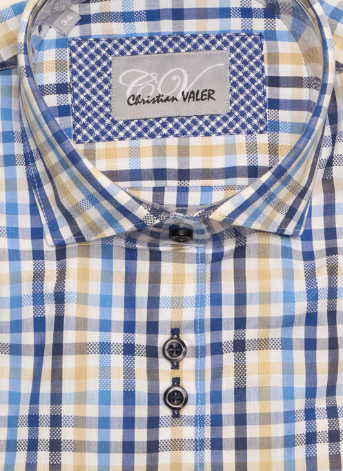 Chemisier coupe cintrée manches longues bleu CHRISTIAN VALER femme