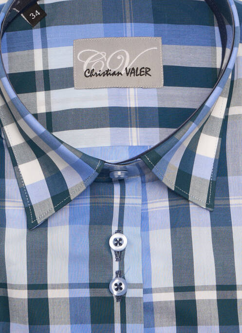 Chemisier coupe cintrée manches longues bleu CHRISTIAN VALER femme