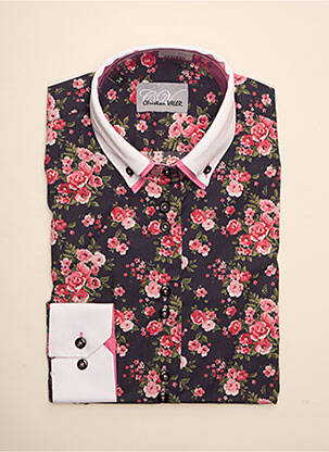 Chemisier imprimé fleurs manches longues rose CHRISTIAN VALER femme