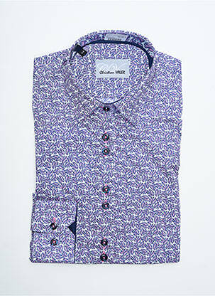 Chemisier coupe cintrée manches longues violet CHRISTIAN VALER femme