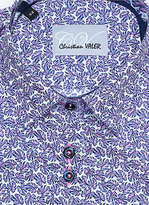 Chemisier coupe cintrée manches longues violet CHRISTIAN VALER femme