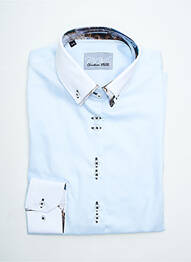 Chemisier coupe cintrée manches longues bleu CHRISTIAN VALER femme
