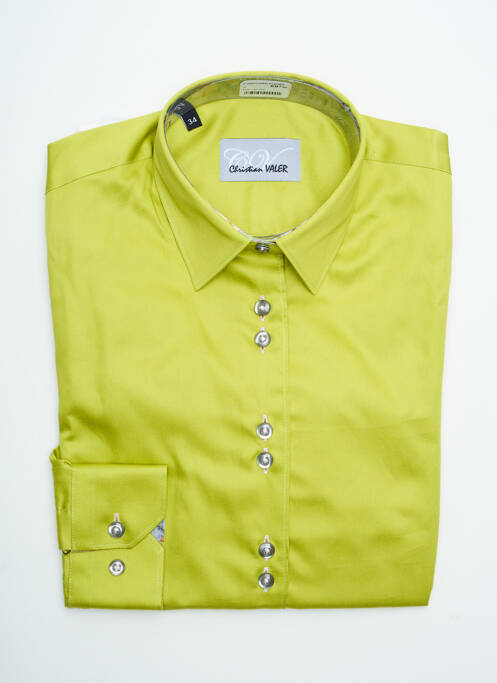 Chemisier coupe cintrée manches longues vert CHRISTIAN VALER femme