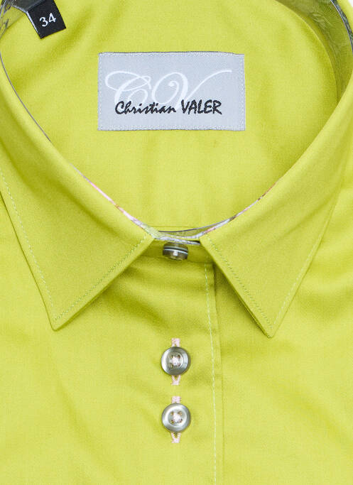 Chemisier coupe cintrée manches longues vert CHRISTIAN VALER femme