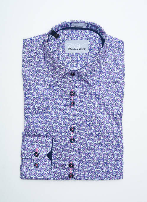 Chemisier coupe cintrée manches longues violet CHRISTIAN VALER femme