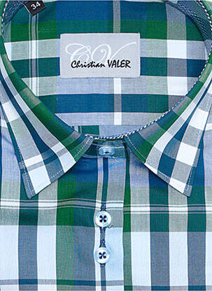 Chemisier coupe cintrée manches longues vert CHRISTIAN VALER femme
