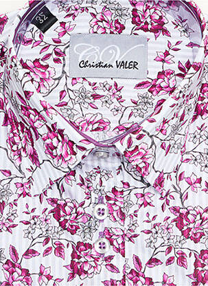 Chemisier imprimé fleurs manches longues violet CHRISTIAN VALER femme