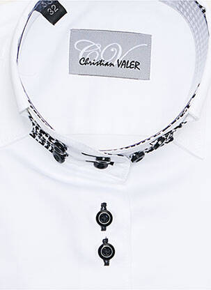 Chemisier coupe cintrée manches longues blanc CHRISTIAN VALER femme