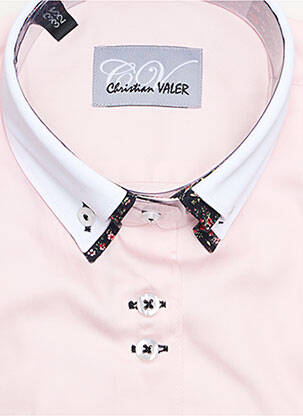 Chemisier coupe cintrée manches longues rose CHRISTIAN VALER femme