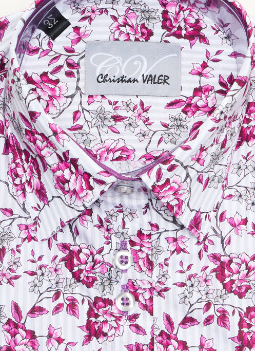 Chemisier imprimé fleurs manches longues violet CHRISTIAN VALER femme