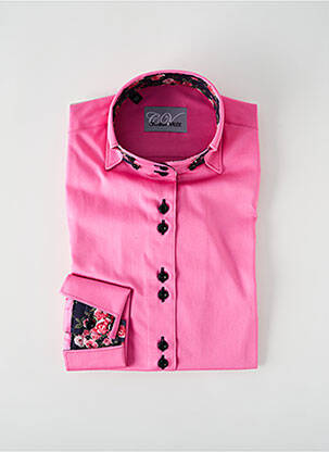 Chemisier coupe cintrée manches longues rose CHRISTIAN VALER femme