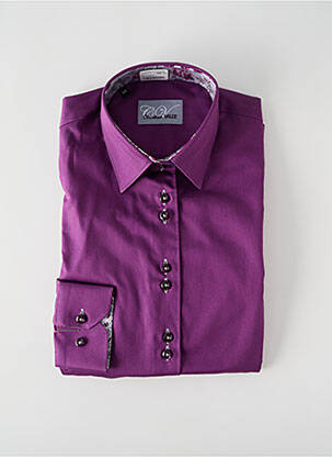Chemisier coupe cintrée manches longues violet CHRISTIAN VALER femme