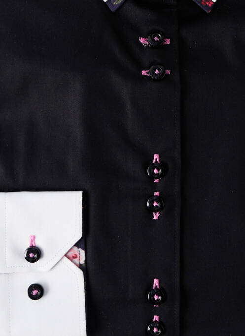 Chemisier coupe cintrée manches longues noir CHRISTIAN VALER femme