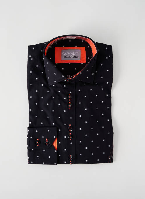 Chemisier coupe cintrée manches longues noir CHRISTIAN VALER femme