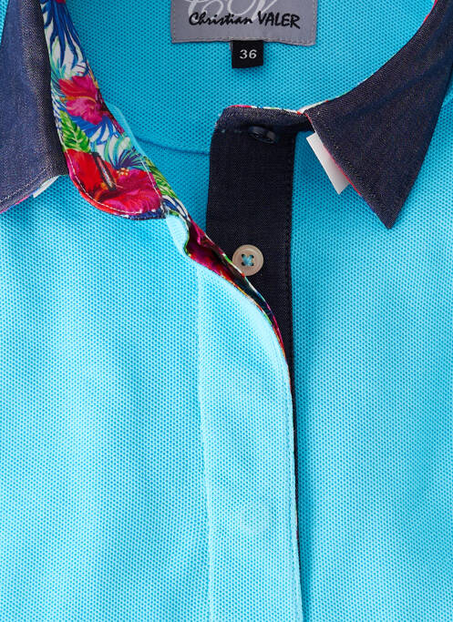 Polo bleu CHRISTIAN VALER pour femme