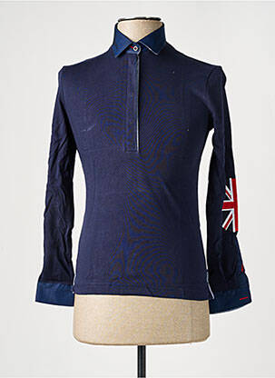 Polo manches longues manches longues bleu CHRISTIAN VALER homme