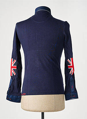 Polo manches longues manches longues bleu CHRISTIAN VALER homme