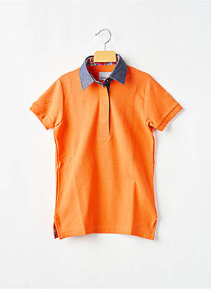 Polo coupe droite manches courtes orange CHRISTIAN VALER homme