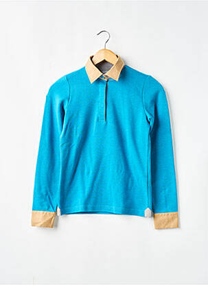 Polo manches longues manches longues bleu CHRISTIAN VALER homme