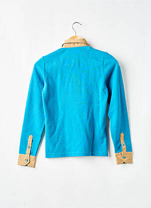 Polo manches longues manches longues bleu CHRISTIAN VALER homme