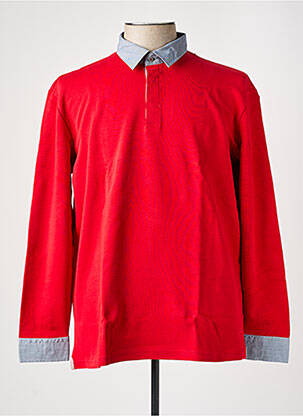 Polo manches longues manches longues rouge CHRISTIAN VALER homme