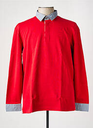Polo manches longues manches longues rouge CHRISTIAN VALER homme
