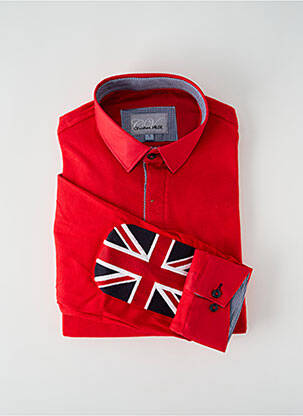 Polo manches longues manches longues rouge CHRISTIAN VALER homme