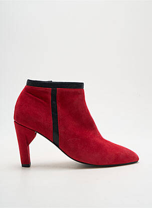 Bottines/boots tissage satiné talon de 7 à 9cm rouge ALEGORY femme