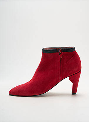 Bottines/boots tissage satiné talon de 7 à 9cm rouge ALEGORY femme