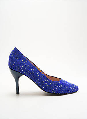 Escarpins semelle extérieure cuir talon de 7 à 9cm bleu ALEGORY femme