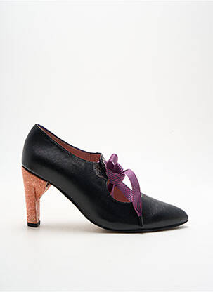 Escarpins tissage satiné talon de 7 à 9cm noir ALEGORY femme