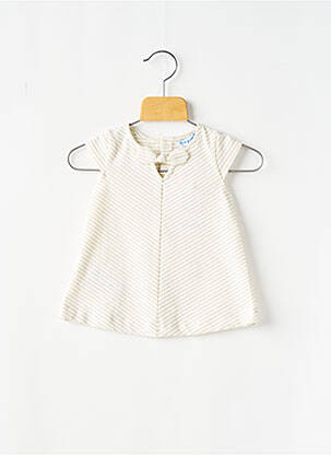 Robe courte manches courtes manches courtes blanc MAYORAL fille