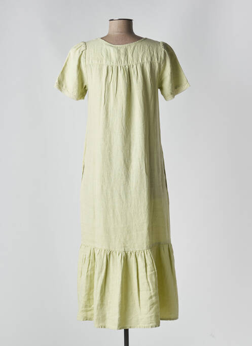 Robe mi-longue vert INDI & COLD pour femme