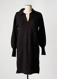Robe pull coupe droite manches longues noir KAFFE femme