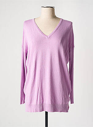 Pull col v manches longues violet KAFFE femme