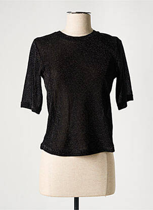 Top stretch manches courtes noir KAFFE femme