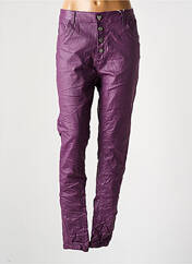 Pantalon slim violet KAROSTAR pour femme seconde vue