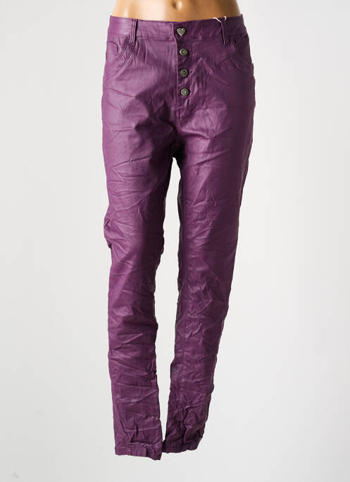 Pantalon slim violet KAROSTAR pour femme