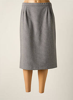 Jupe mi-longue taille haute gris GEVANA femme