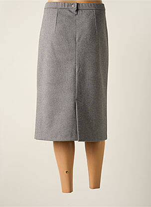 Jupe mi-longue taille haute gris GEVANA femme